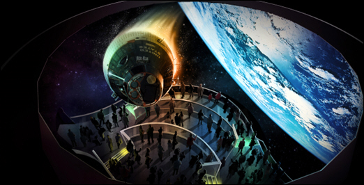 Rendering of the Heroes and Legends attraction at Kennedy Space Center Visitor Complex