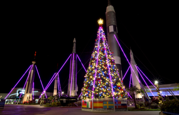 All New 'Holidays in Space' Light Show Delights Guests at Kennedy Space Center Visitor Complex