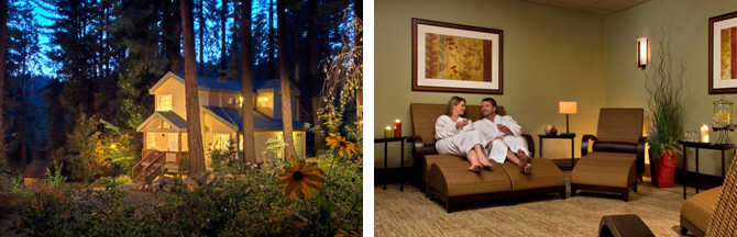 Cozy cottage at Tenaya Lodge and relaxation at the Ascent Spa