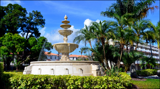 Fountain at the Beso Del Sol Resort