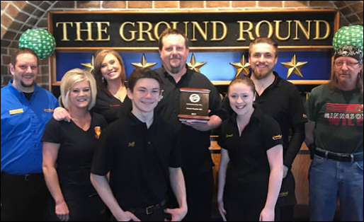 Ground Round Grill & Bar in Grand Rapids, MN Receives National Recognition as 2017 Restaurant of the Year, Awarded by the Ground Round Chain!