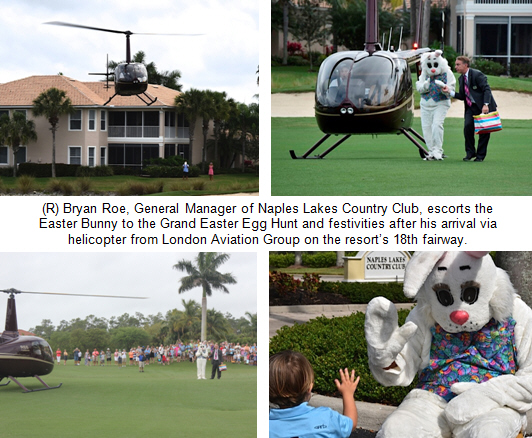 Easter Bunny Arrived by Helicopter at Naples Lakes Country Club