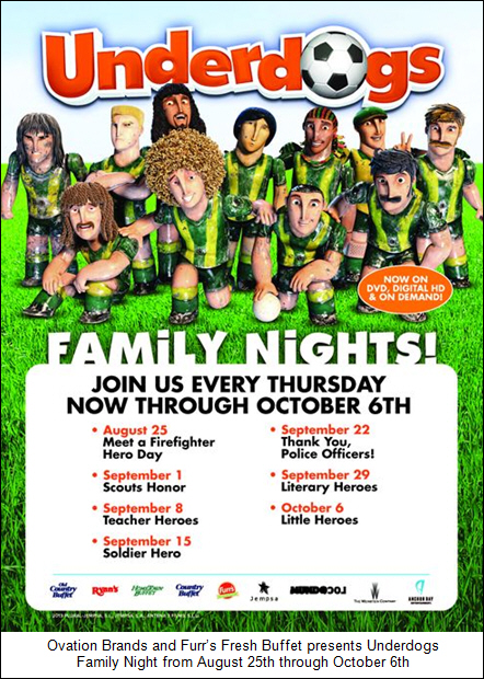 Ovation Brands and Furr's Fresh Buffet Celebrate Real Life Heroes with a New Family Night Promotion, Starting August 25