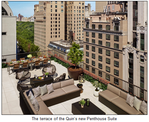 Quin Hotel Named Among 'Top 5' Hotels in New York City in Conde Nast Traveler's 2015 Readers' Choice Awards