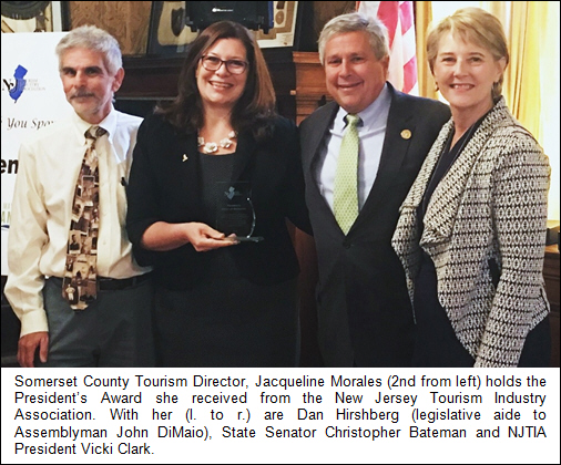 Somerset County Tourism Wins 2017 President's Award at Annual New Jersey Tourism Excellence Awards for its Employer Toolkit