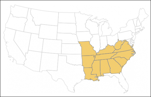 Travel South USA is the official regional marketing organization for the Southern United States and its mission is to promote, foster, and encourage travel to and within the states of Alabama, Arkansas, Georgia, Kentucky, Louisiana, Mississippi, Missouri, North Carolina, South Carolina, Tennessee, Virginia and West Virginia.