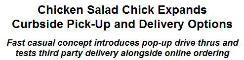Chicken Salad Chick Expands Curbside Pick-Up and Delivery Options