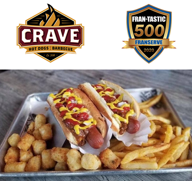 Crave Hot Dogs and BBQ is Recognized as a FRAN-TASTIC 500 Brand for 2020!