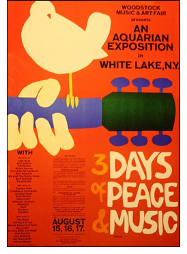 Reproduction of original Woodstock poster
