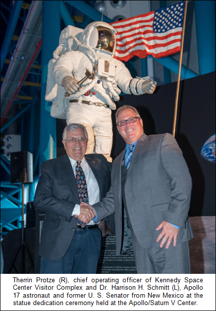 Northrop Grumman and Kennedy Space Center Visitor Complex Dedicate New Statue of The Honorable Harrison H. Schmitt