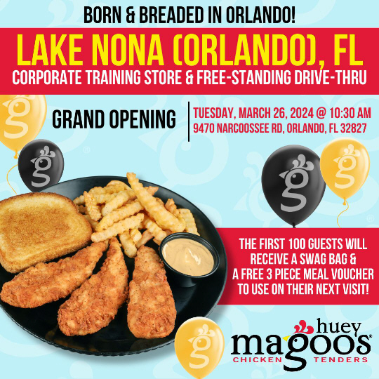 Huey Magoo's Celebrates Major Grand Opening of New Corporate Training Store in Orlando, Florida on Tuesday, March 26