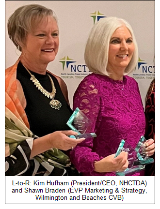 Wilmington and Beaches Convention & Visitors Bureau Receives Three NCTIA Tourism Marketing Achievement Awards