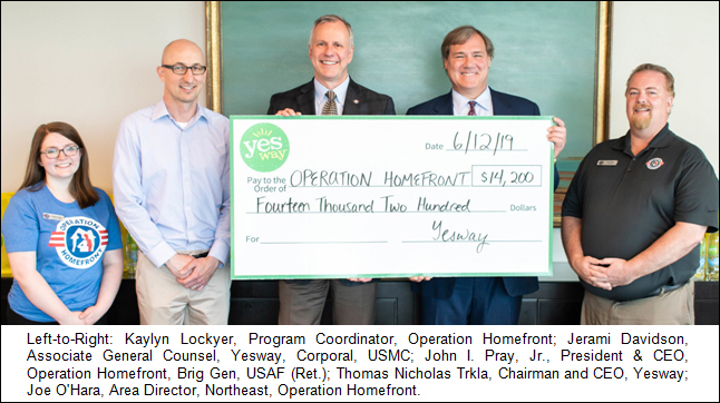 Yesway Salutes America's Military with Donation to Operation Homefront