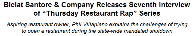 Thursday Restaurant Rap - Phil Villapiano on Vimeo