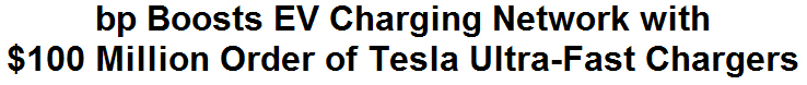 bp Boosts EV Charging Network with $100 Million Order of Tesla Ultra-Fast Chargers