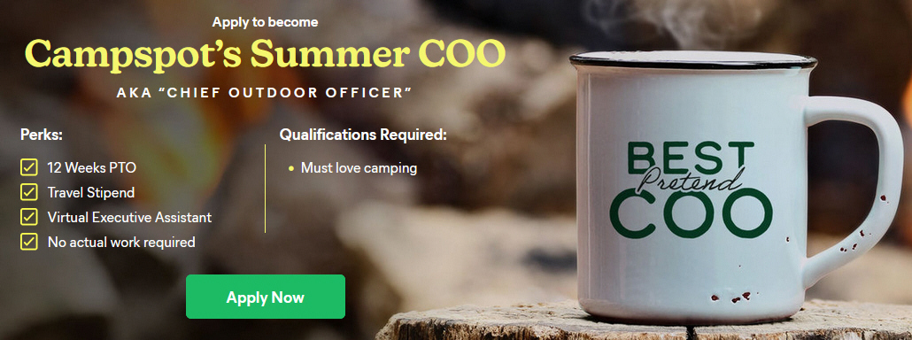 Campspot is Looking for a Seasonal 'Chief Outdoor Officer' Who Will Spend All Summer on PTO