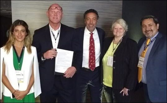 L-to-R: Itzel Voigt, J. Michael Martinez, Lic. Mauricio Carren Lavalle, Linda Mayhugh, and Felipe Baquedana Sosa