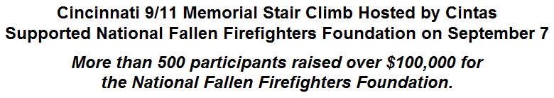 Cincinnati 9/11 Memorial Stair Climb hosted by Cintas Supported National Fallen Firefighters Foundation on September 7