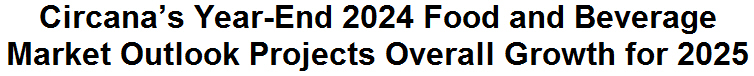 Circana's Year-End 2024 Food and Beverage Market Outlook Projects Overall Growth for 2025