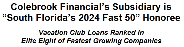 Colebrook Financials Subsidiary is ''South Floridas 2024 Fast 50'' Honoree