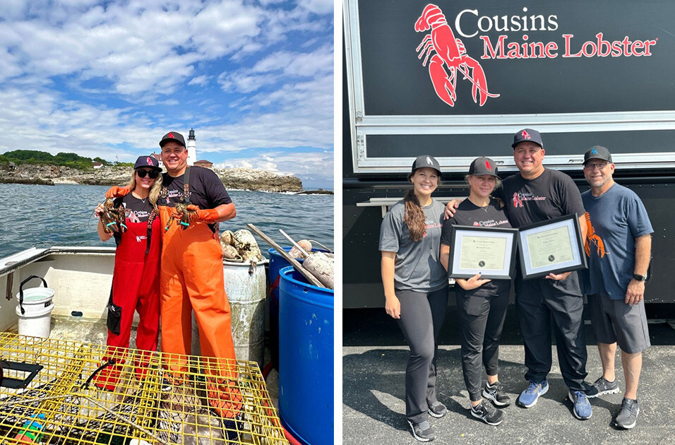 New Cousins Maine Lobster franchisees Mandy Ottesen and Damon Cole completed new franchisee training in Casco Bay, Maine and Nashville, TN.