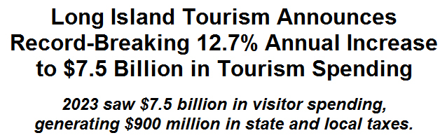 Long Island Tourism Announces Record-Breaking 12.7% Annual Increase to $7.5 Billion in Tourism Spending