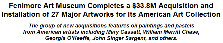 Fenimore Art Museum Completes a $33.8M Acquisition and Installation of 27 Major Artworks for Its American Art Collection