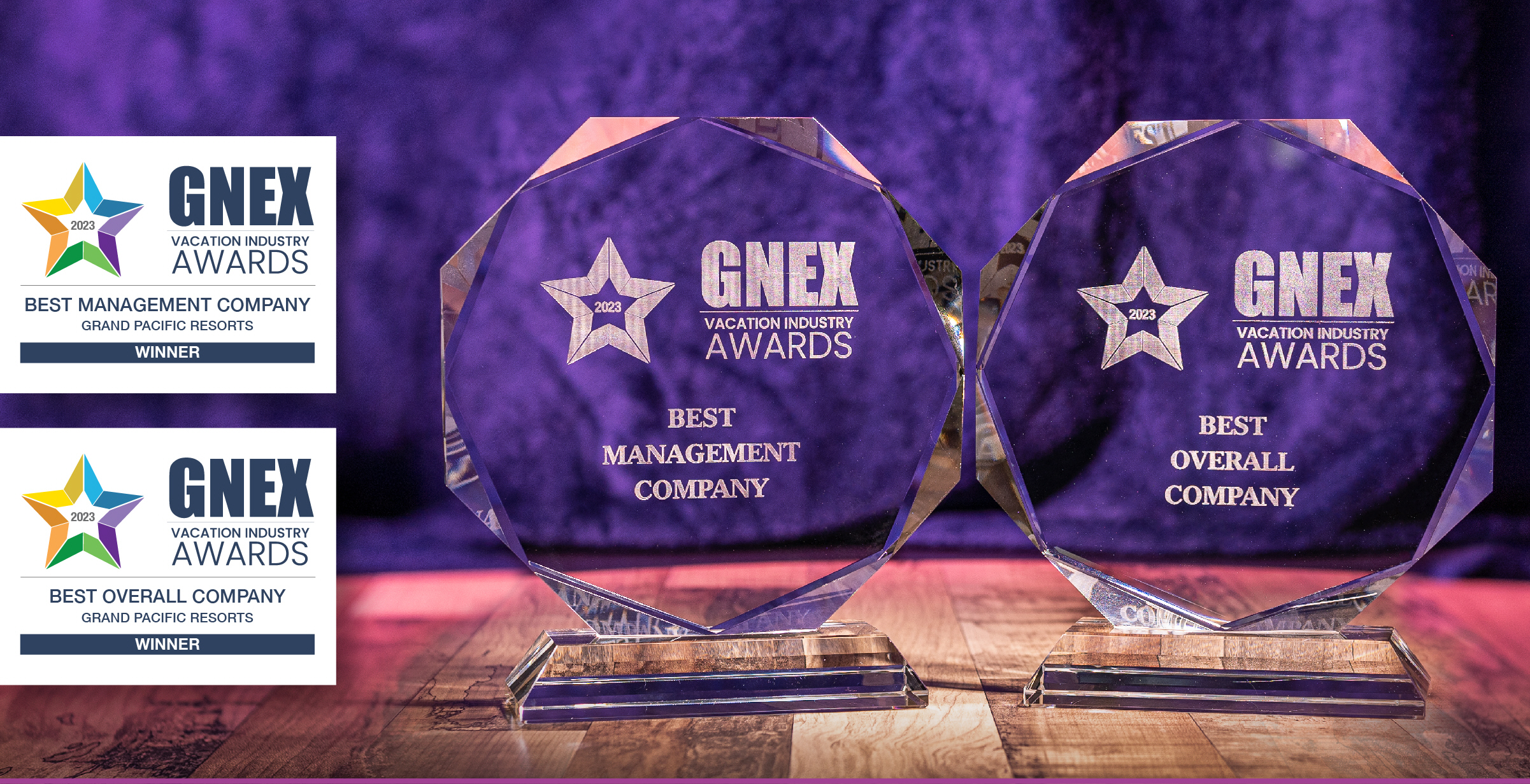 Grand Pacific Resorts Wins Best Company Awards at 2023 GNEX Conference in San Diego