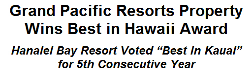 Grand Pacific Resorts Property Wins Best in Hawaii Award