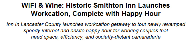 WiFi & Wine: Historic Smithton Inn Launches Workcation, Complete with Happy Hour