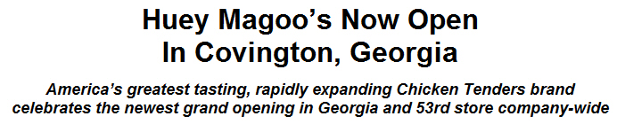 Huey Magoo's Now Open In Covington, Georgia