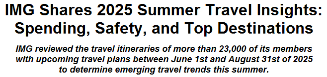 IMG Shares 2025 Summer Travel Insights: Spending, Safety, and Top Destinations