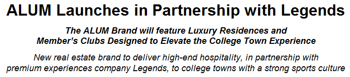 ALUM Launches in Partnership with Legends