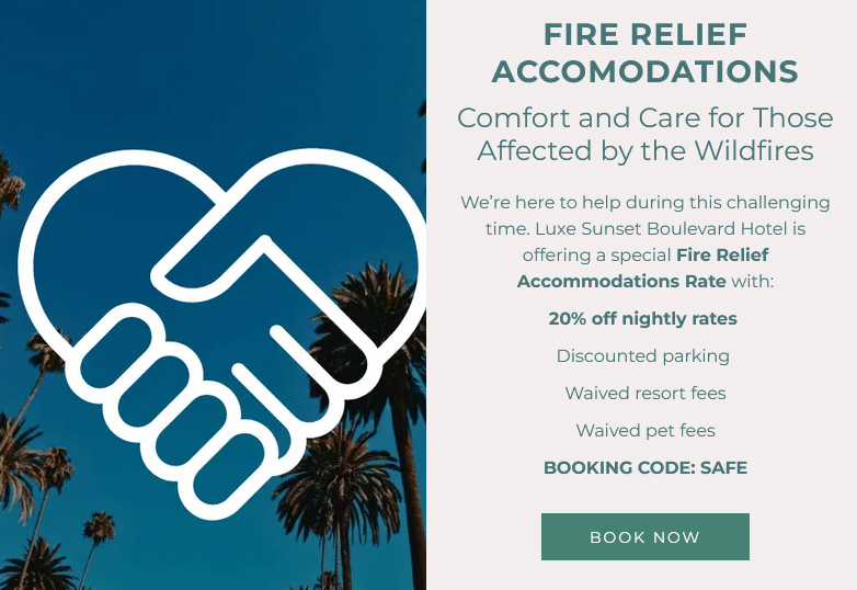 Luxe Sunset Boulevard Hotel Reopens After Palisades Fire, Supporting Brentwood and Palisades Communities