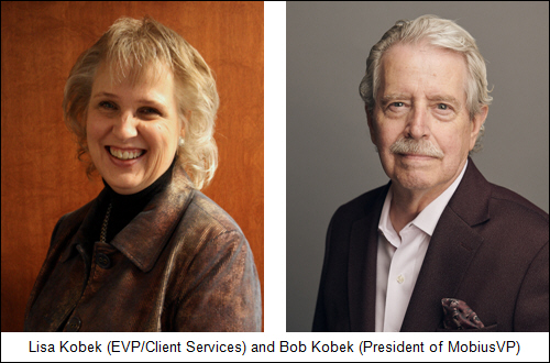 Lisa Kobek (EVP/Client Services) and Bob Kobek (President of MobiusVP)