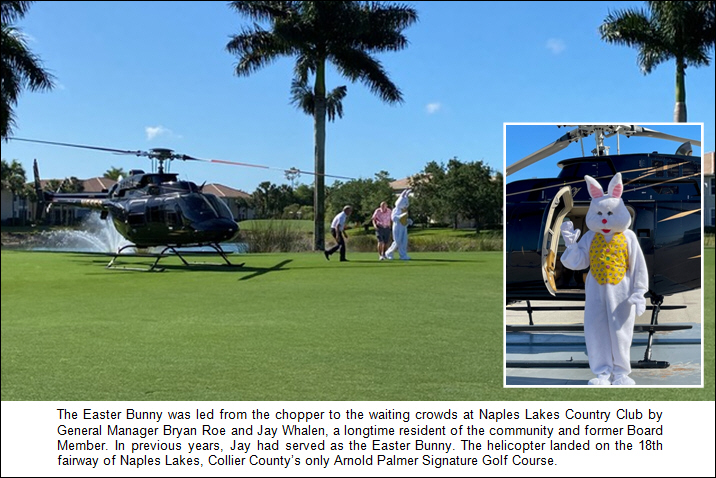 Easter Bunny Arrives at Naples Lakes Via Helicopter