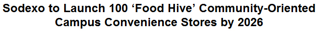 Sodexo to Launch 100 'Food Hive' Community-Oriented Campus Convenience Stores by 2026