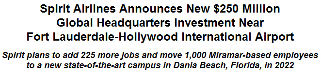 Spirit Airlines Announces New $250 Million Global Headquarters Investment Near Fort Lauderdale-Hollywood International Airport