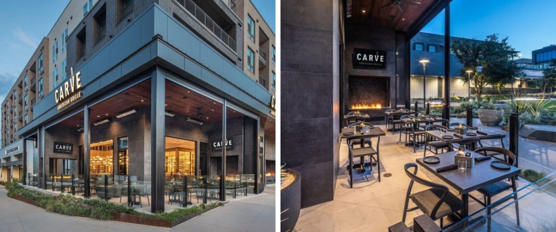 Stoett Outdoors Elevates Outdoor Dining at Carve American Grille with Innovative Retractable Glass Railing System