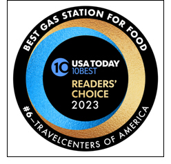 TravelCenters of America Wins 2023 USA TODAY Best Gas Station for Food Award
