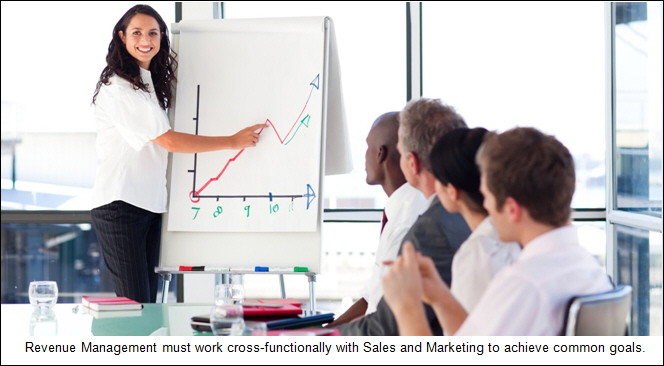 Revenue Management must work cross-functionally with Sales and Marketing to achieve common goals.