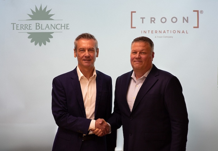 L-to-R: Marc Delauné, President of Terre Blanche and DJ Flanders, EVP of Troon International L-to-R: Marc Delauné, President of Terre Blanche and DJ Flanders, EVP of Troon International