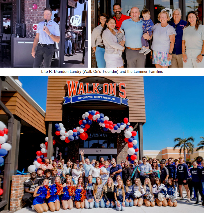 Walk-On's Sports Bistreaux Celebrates Successful Grand Opening of Cape Coral, Florida Location