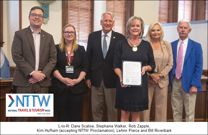 L-to-R: Dane Scalise, Stephanie Walker, Rob Zapple, Kim Hufham (accepting NTTW Proclamation), LeAnn Pierce and Bill Rivenbark