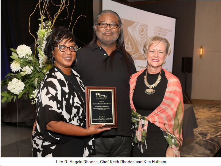 L-to-R: Angela Rhodes, Chef Keith Rhodes and Kim Hufham