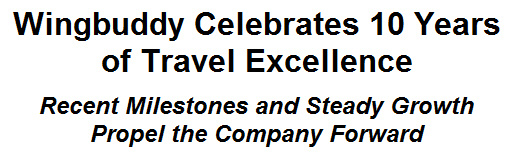 Wingbuddy Celebrates 10 Years of Travel Excellence