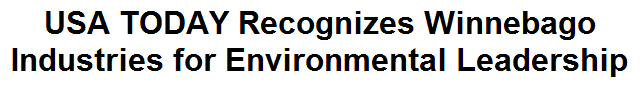 USA TODAY Recognizes Winnebago Industries for Environmental Leadership